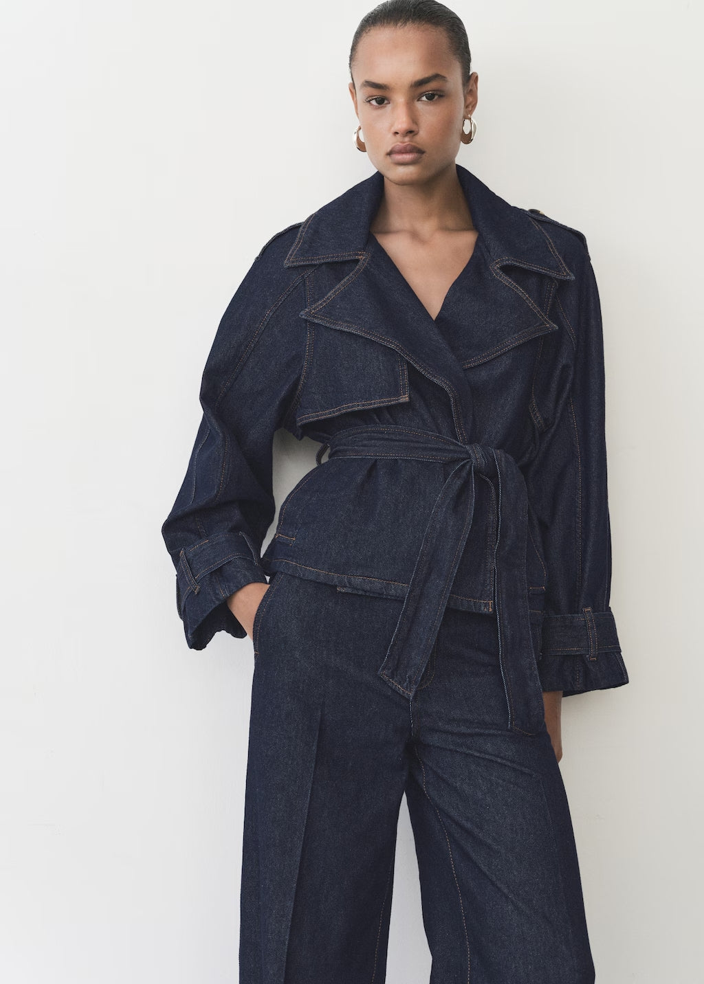 Classic Denim Trench Coat