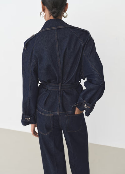 Classic Denim Trench Coat