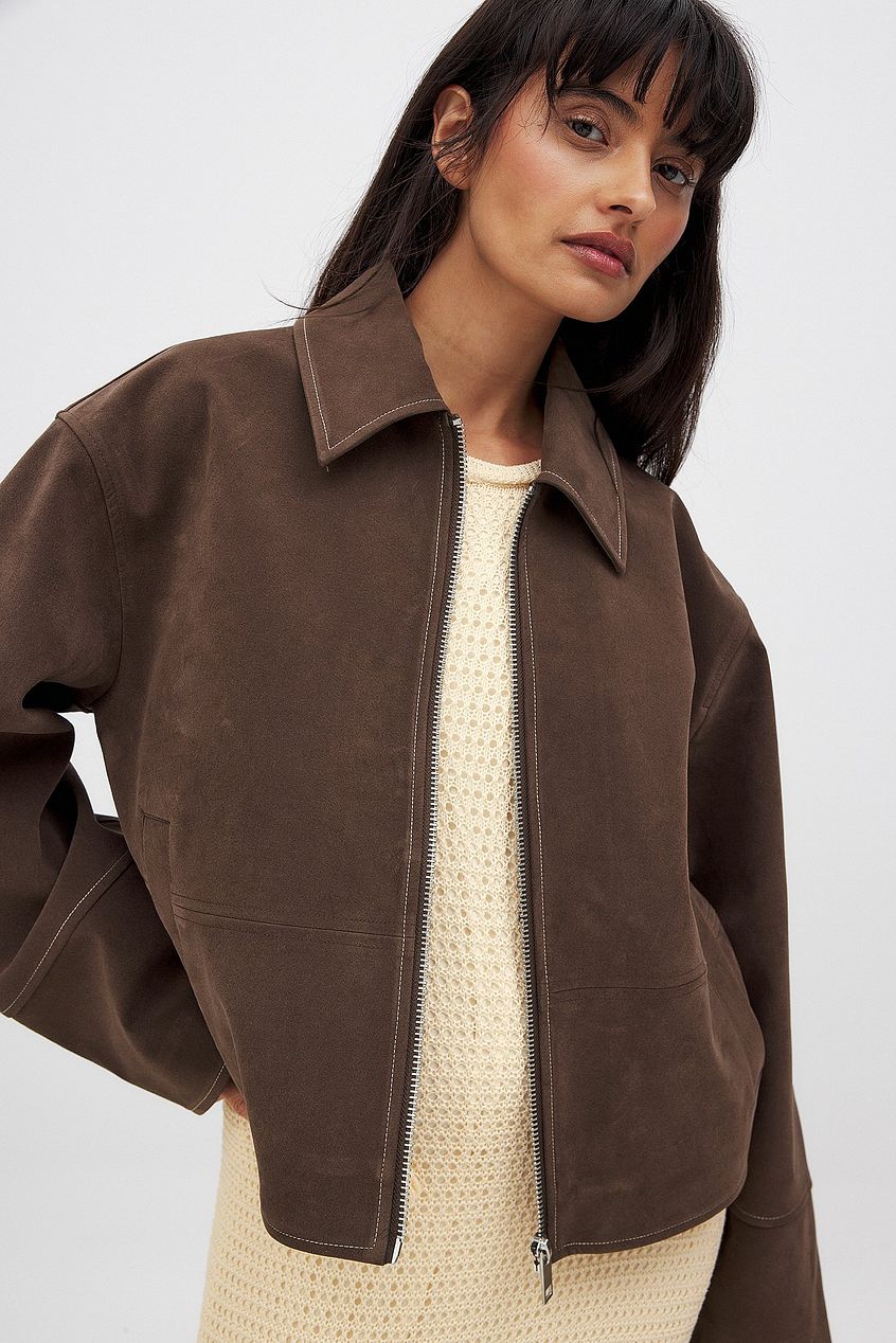 Elegant Suede Zip Jacket