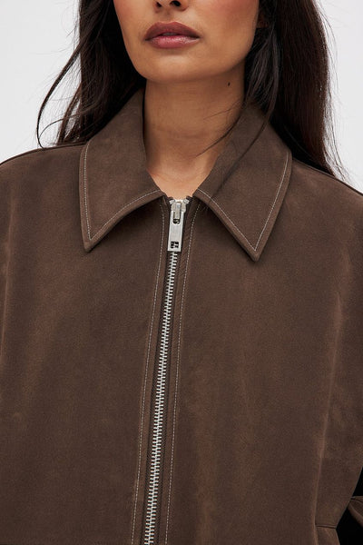 Elegant Suede Zip Jacket